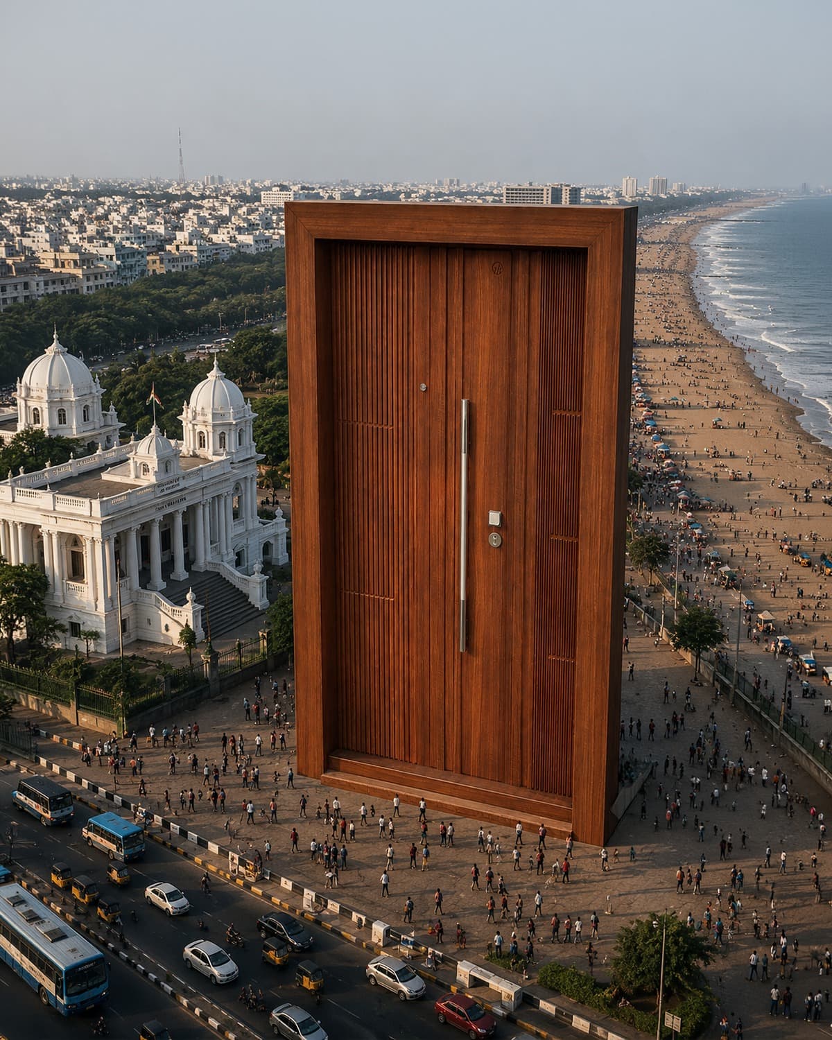 Modern residential entrance featuring Steel Doors in Chennai
